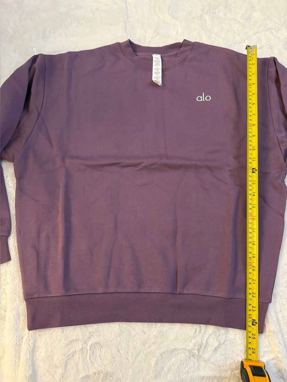 Alo Accolade Crewneck Pullover Sweatshirt in Plum Kiss Size Large NWT - Picture 6 of 6